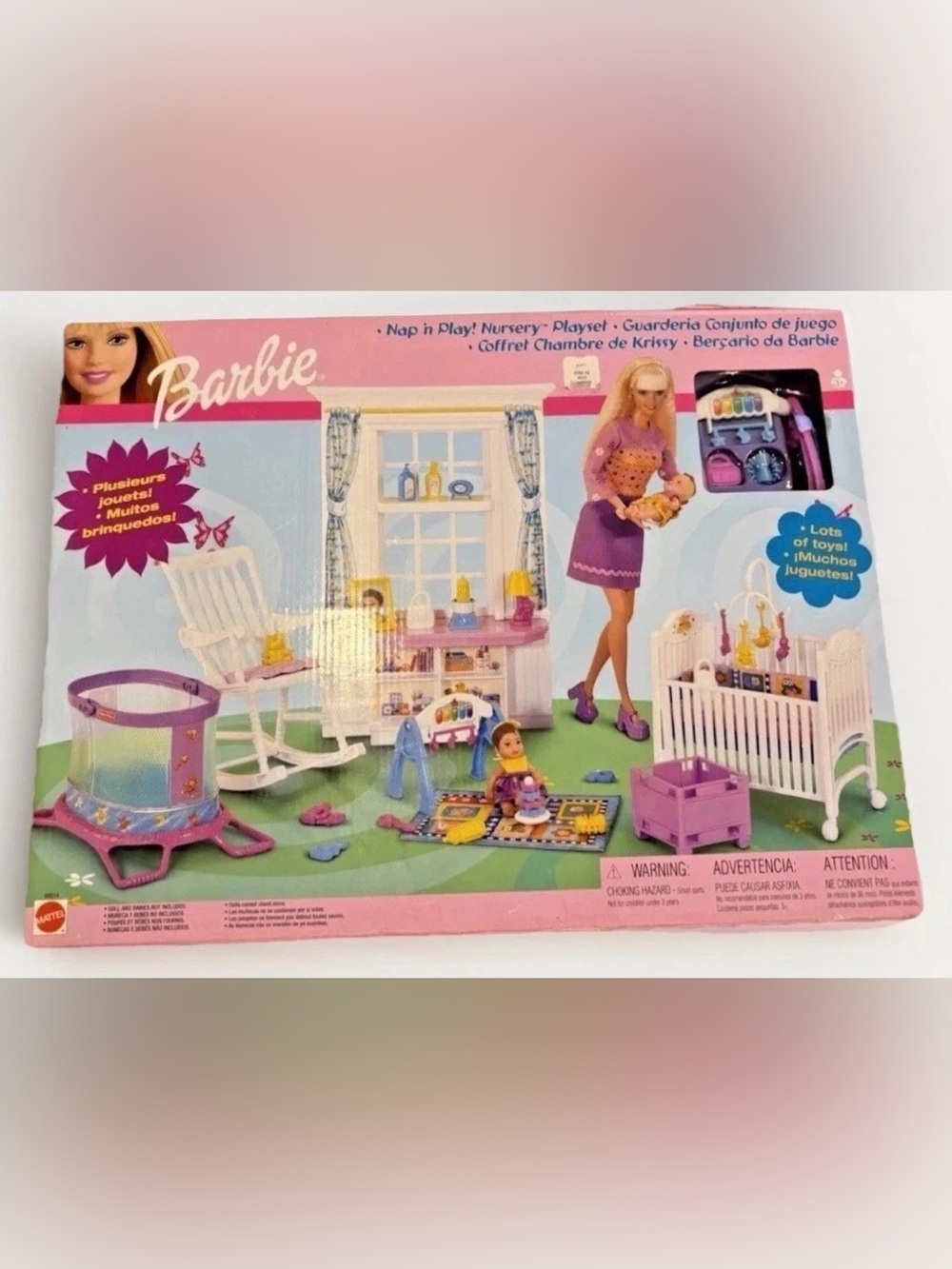 Y2K Rare Barbie Nap 'n Play Nursery Playset Vintage 2001 New in Box Mattel Doll